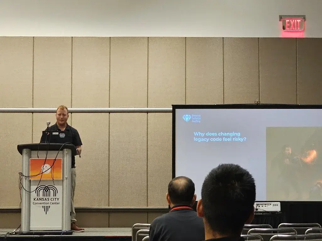 Steven Diamante teaching legacy-code refactoring at a conference